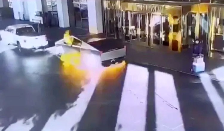 সাইবার ট্রাক বিস্ফোরণে নিহত ১ জন ট্রাম্পের হোটেলের বাইরে